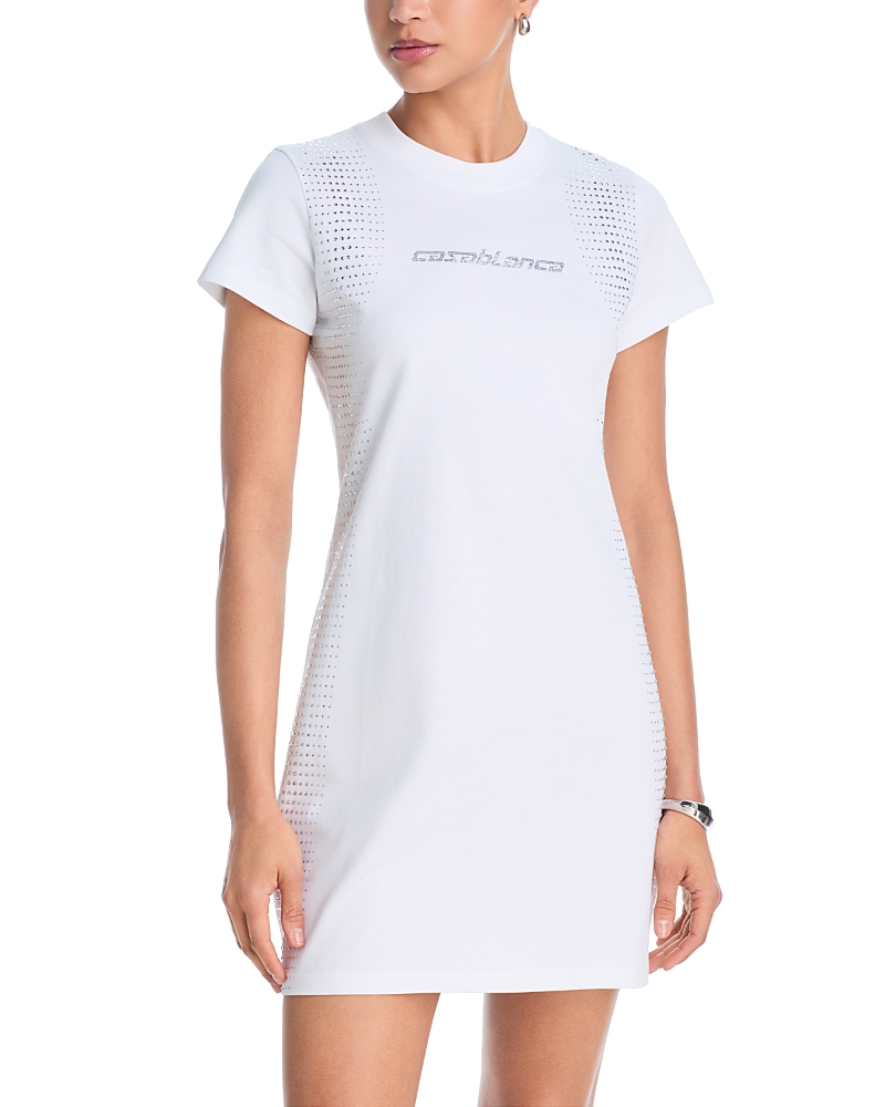 Casablanca Crystal Embellished Tee Dress
