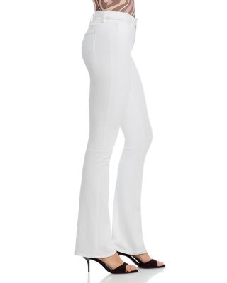 Selma Cotton Stretch High Rise Bootcut Jeans in Blanc