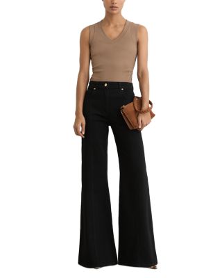 Ruched V Neck Ribbed Top