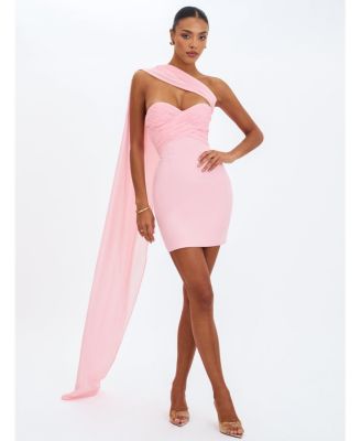  Olivia Strapless Crossover Mini Dress