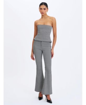  Ulli Micro-Houndstooth Flared Pants