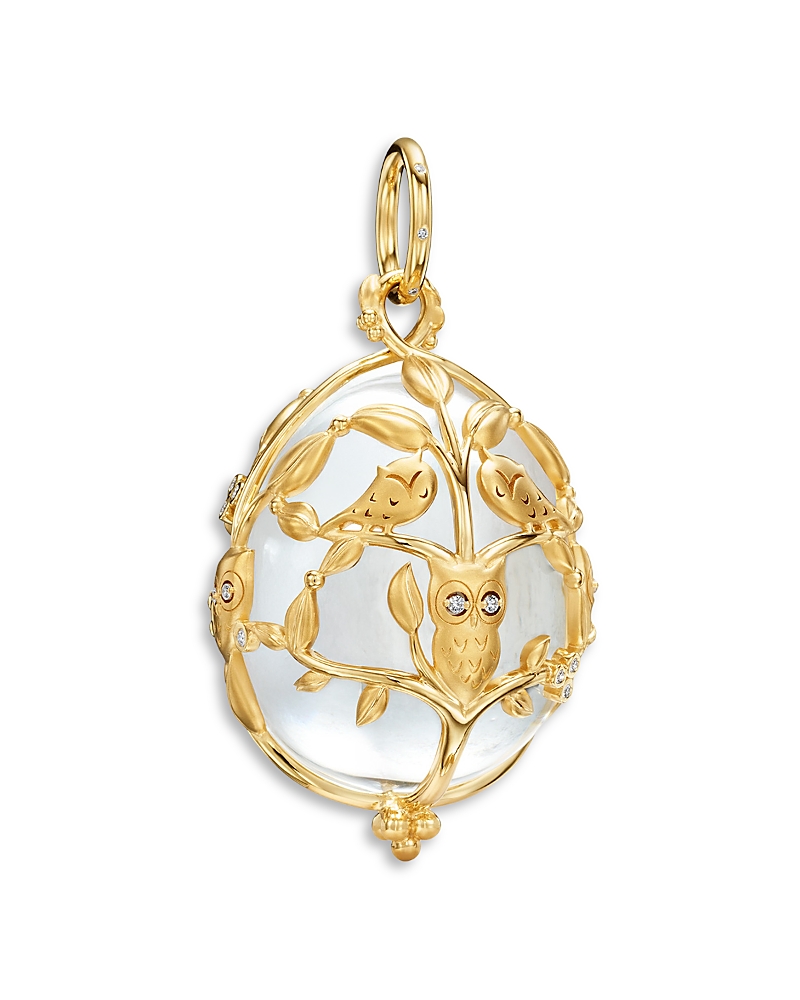 Temple St. Clair 18K Yellow Gold Fj Crystal & Diamond Owlwood Amulet Pendant