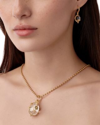 18K Yellow Gold FJ Rock Crystal, Diamond & Multi-Gemstone Medium Rainbow Fiori Amulet Pendant