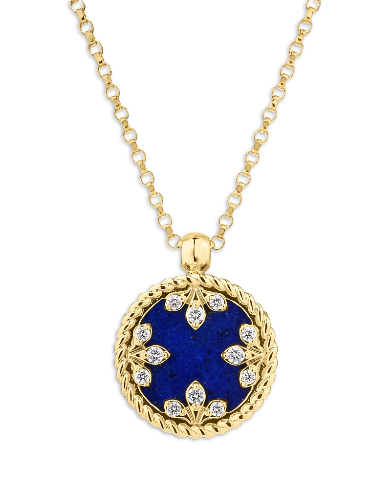 Roberto Coin 18K Yellow Gold Venetian Medallion Black Jade & Diamond Pendant Necklace, 16-18 · OS