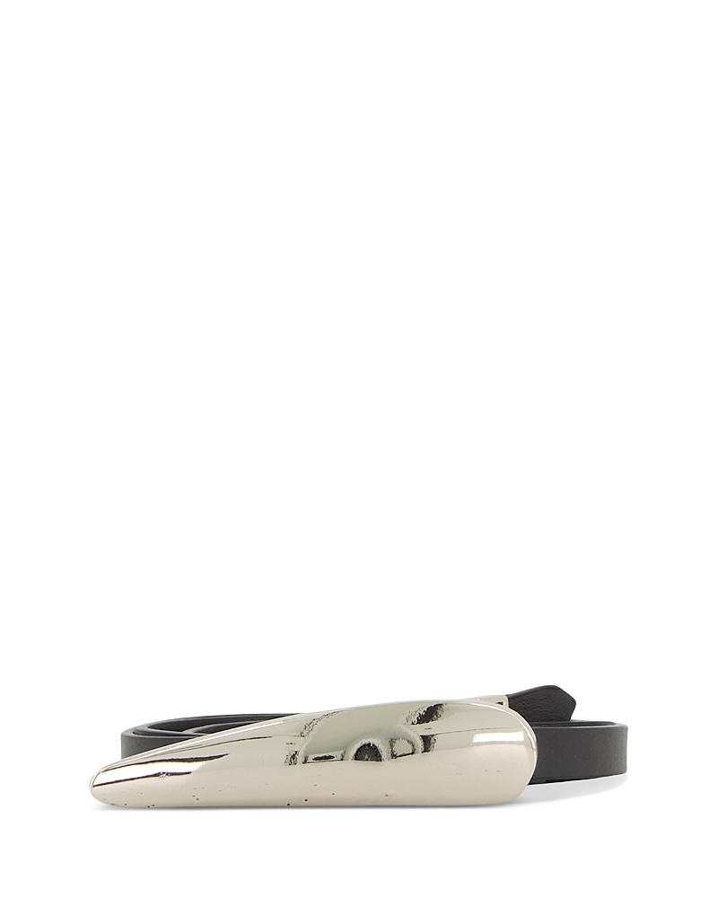 Vince Women's Sculptural Plaque Slim Leather Belt