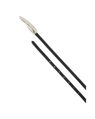 Women's Sculptural Plaque Slim Leather Belt