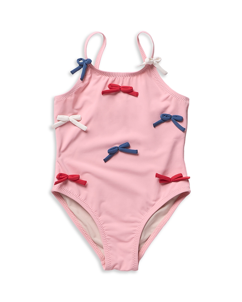 Pink Chicken Girls' Lottie Bows One Piece Swimsuit - Little Kid