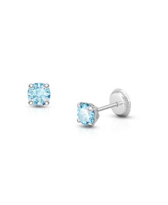Girls' 14K Gold Crystal Birthstone Stud Earrings - Baby, Little Kid, Big Kid