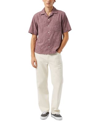 Relaxed Fit Paisley Embroidery Short Sleeve Shirt