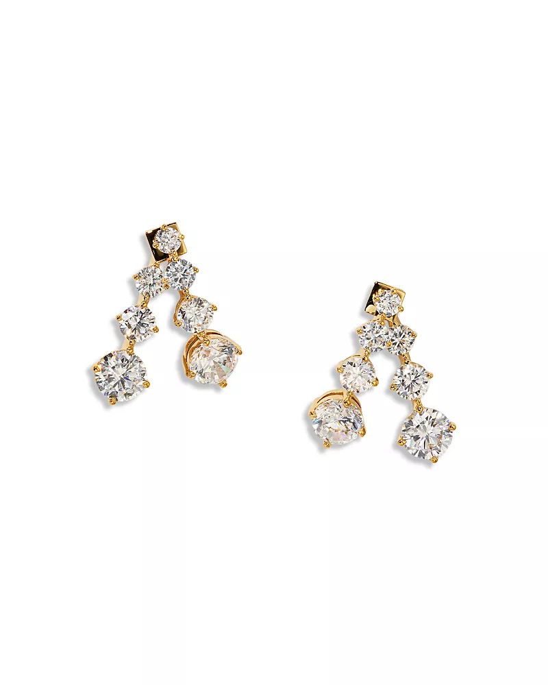 Nadri Lucia 18K Yellow Gold Plated Cubic Zirconia Split Drop Earrings