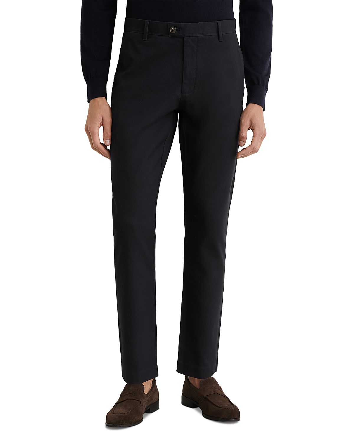 Reiss Dobby Tailored Fit Pique Chino Trousers