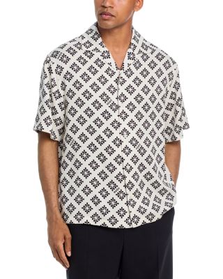 Espino Oversized Fit Diamond Pattern Shirt