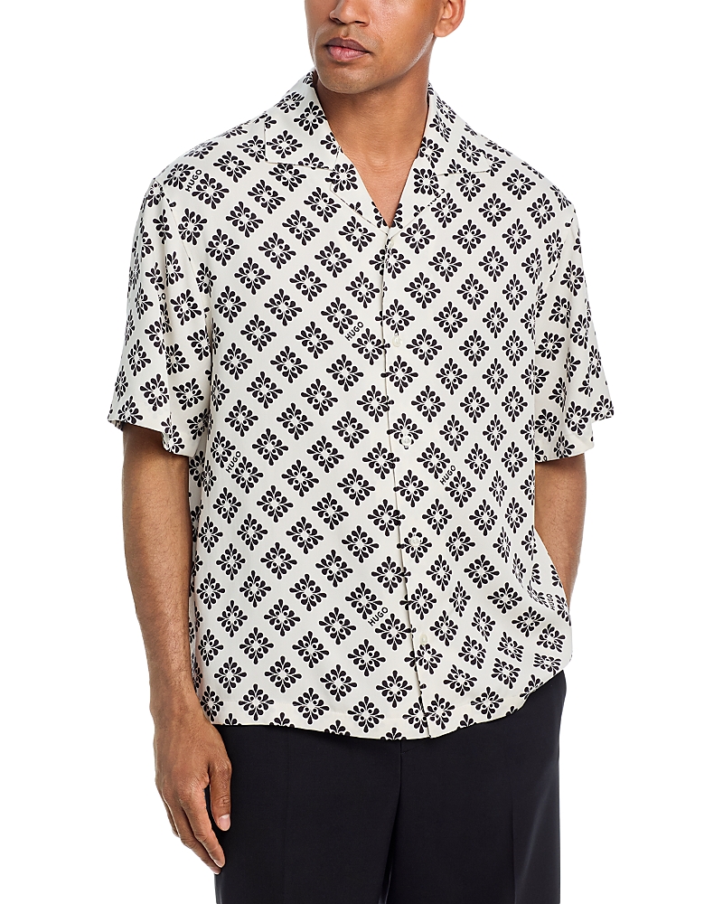 Hugo Espino Oversized Fit Diamond Pattern Shirt