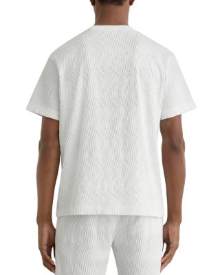 Relaxed Fit Textured Wave Jacquard T-Shirt