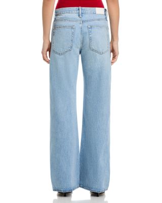 Larsen Relaxed High Rise Flare Wide Leg Jeans in Mellow