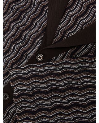 Cuban Collar Wavy Pattern Shirt