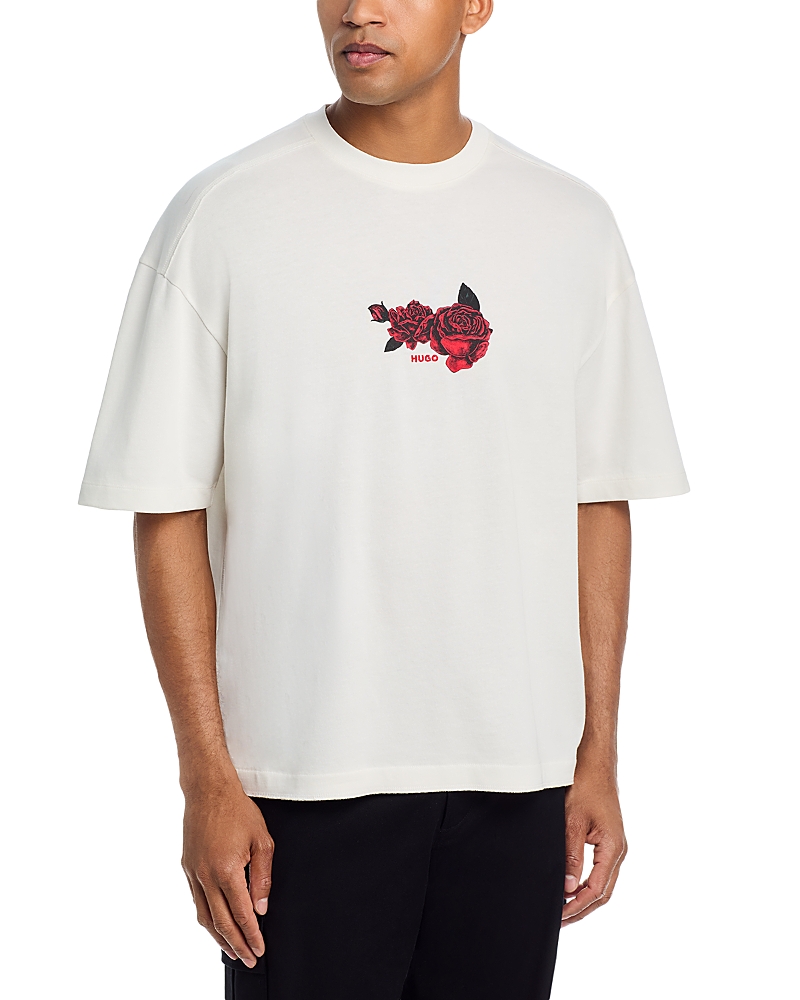 Hugo Domans Oversized Fit Floral Logo T-Shirt