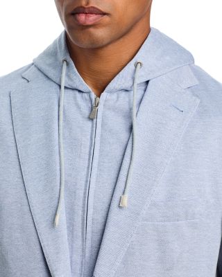 Cotton Linen Jersey Jacket With Removable Hoodie
