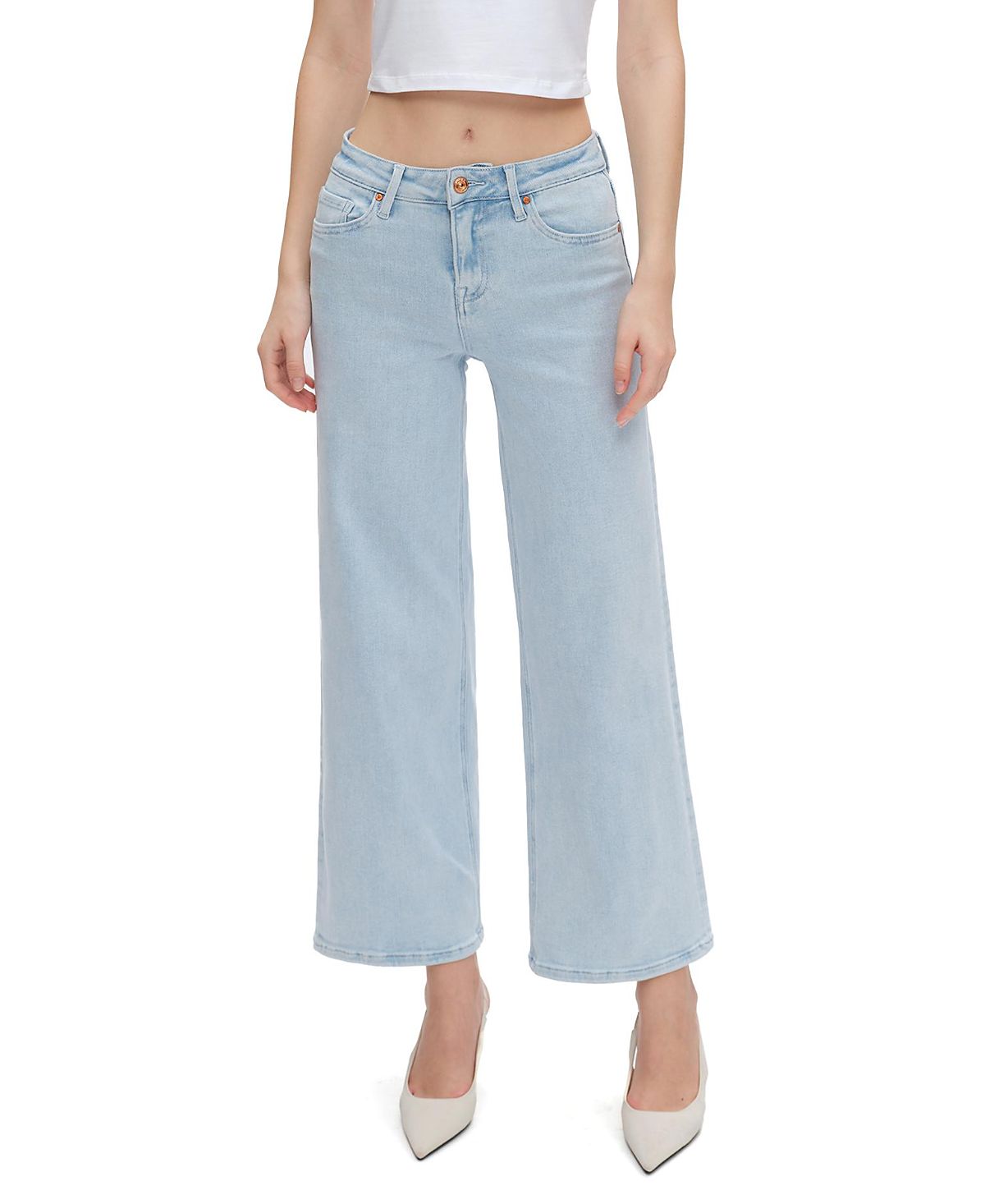 Bayeas Mid Rise Women's Wide Leg Jeans Highly Stretchy