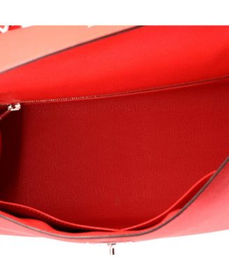 Kelly 28 Handbag Pink Epsom with Palladium Hardware
