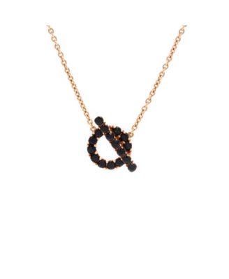 Finesse Pendant Necklace 18K Rose Gold and Black Spinels, 16"
