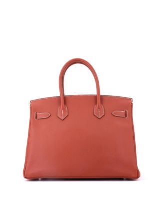 Birkin 30 Handbag Orange Epsom with Palladium Hardware