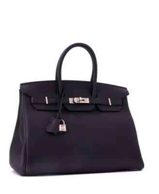 Birkin 35 Handbag Black Togo with Palladium Hardware