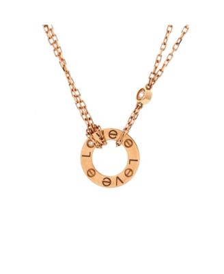 2 Diamonds Love Pendant Necklace 18K Rose Gold and Diamonds, 16.25"