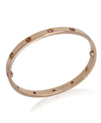  Rainbow Gemstone Love 18k Rose Gold Bracelet