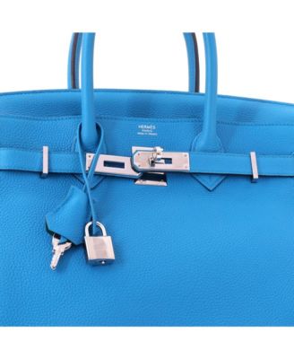 Birkin 30 Handbag Verso Togo with Palladium Hardware