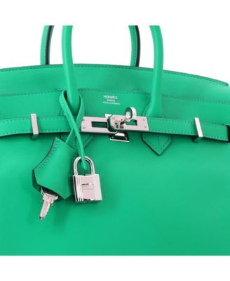 Birkin 25 Handbag Green Swift with Palladium Hardware