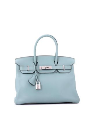 Birkin 30 Handbag Blue Swift with Palladium Hardware