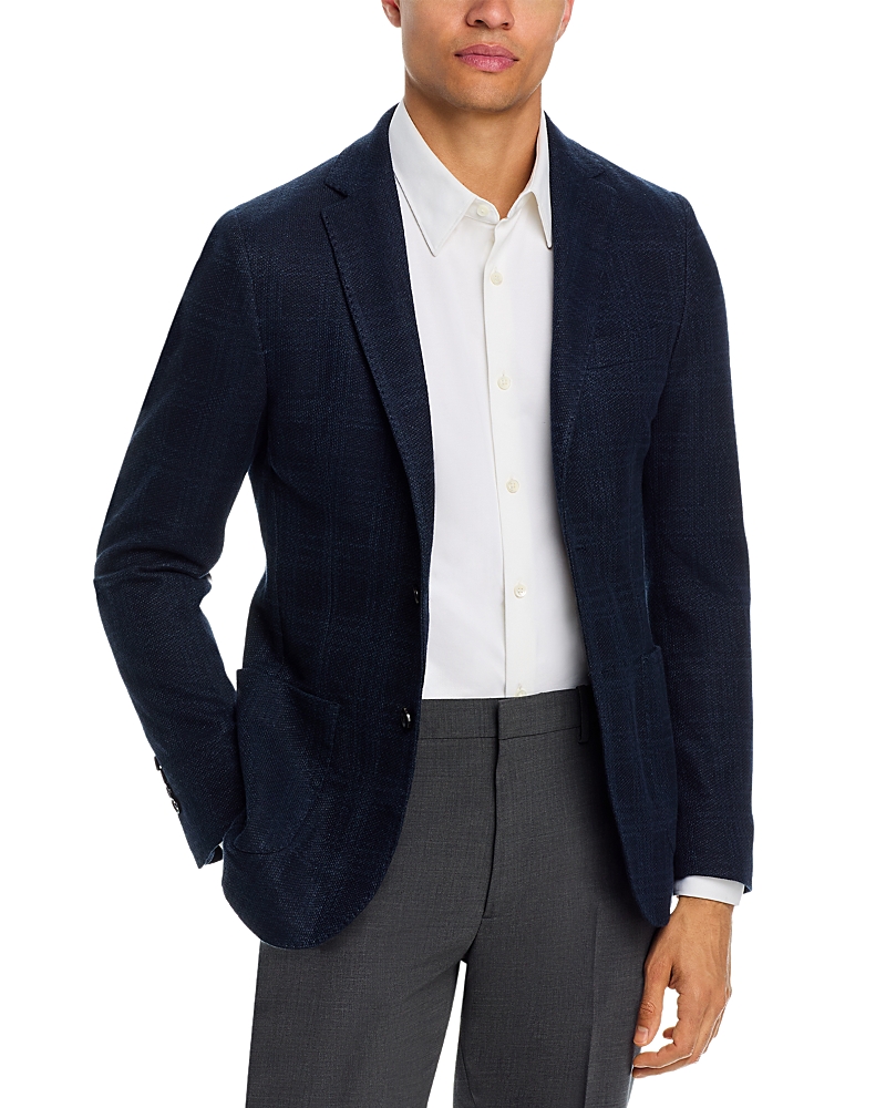 Maurizio Baldassari Linen & Cotton Plaid Jersey Unstructured Sport Coat