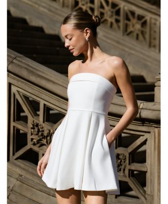 Whisper Foldover Inverted Pleat Mini Dress