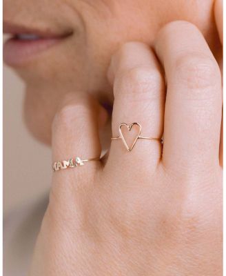 14K Yellow Gold Classic Open Heart Wire Ring