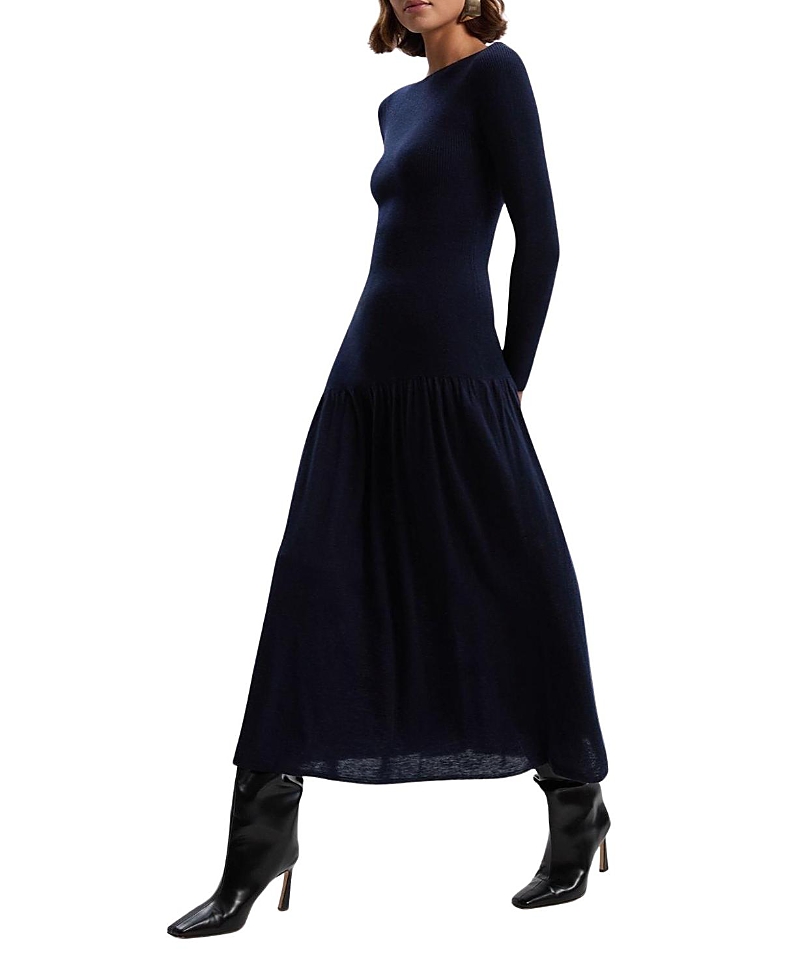 Karen Millen Wool Blend Sheer Knitted Skirt Dress