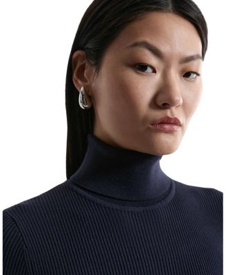 Roll Neck Belted Flippy Hem Mini Dress