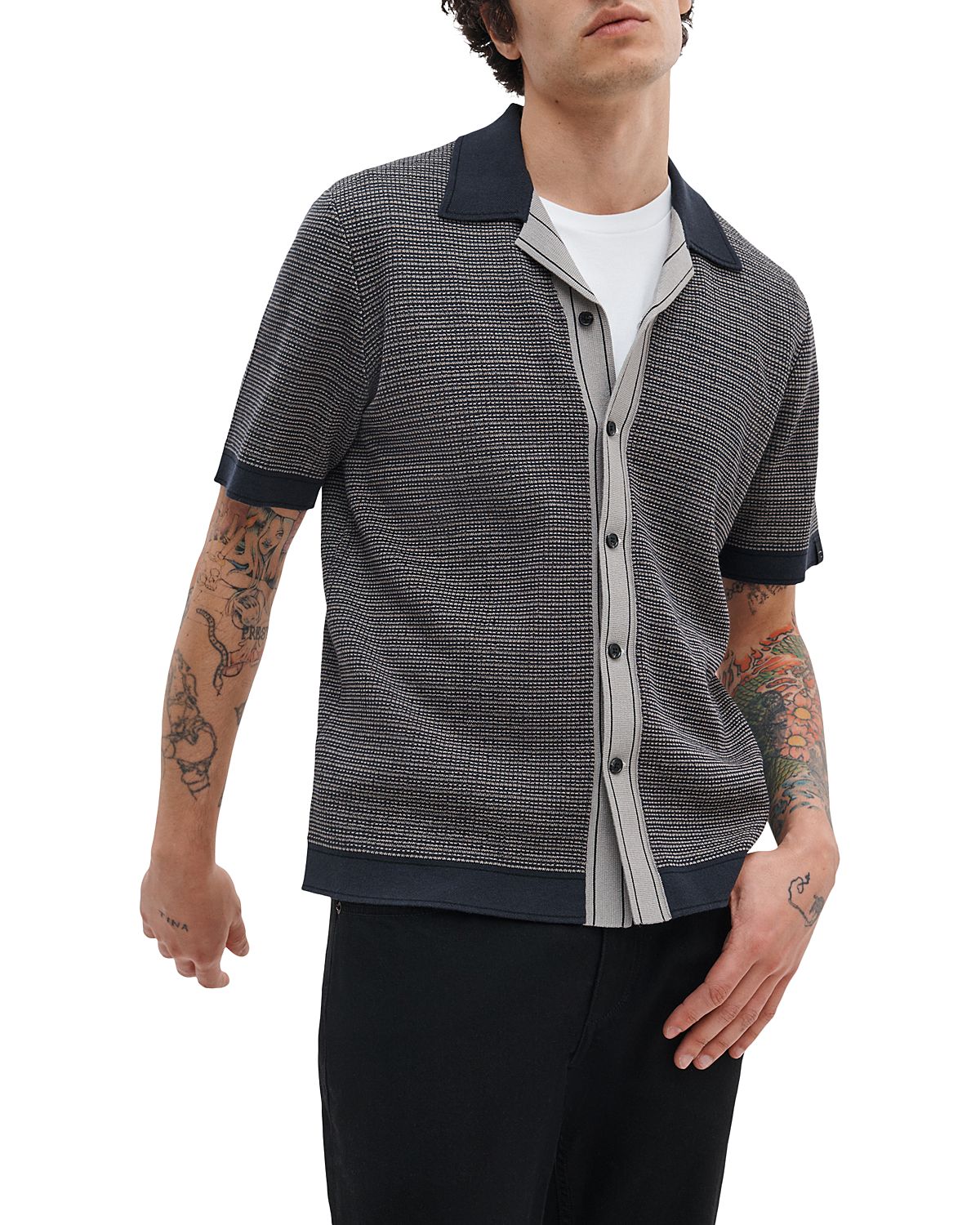 rag & bone Harvey Blocked Camp Collar Shirt