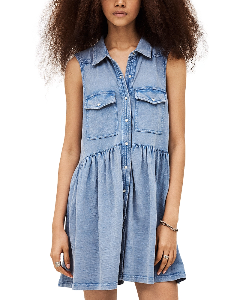 ba & sh Robe Ilona Denim Dress in Sky Blue