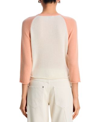 Shrunken Baseball Raglan Cashmere Sweater 