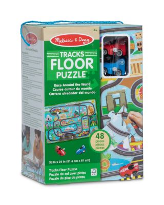 Race Track Floor Puzzle & Play Set - Ages 4+