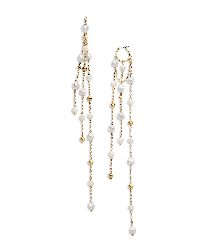 Ramy Brook Nira Beaded Dangle Huggie Hoop Earrings