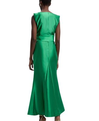 Satin Twill Draped Maxi Dress