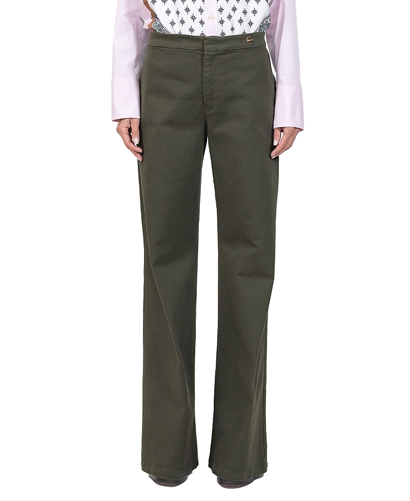 Callas Milano Jane High Waist Flare Twill Jeans in Olive