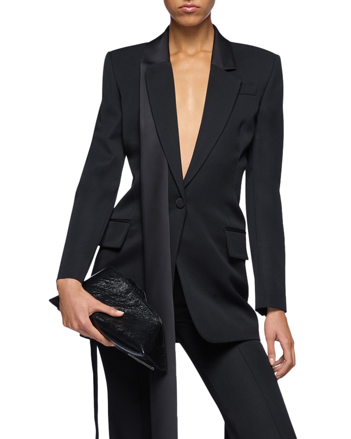 The Attico Wool Jacket in Black