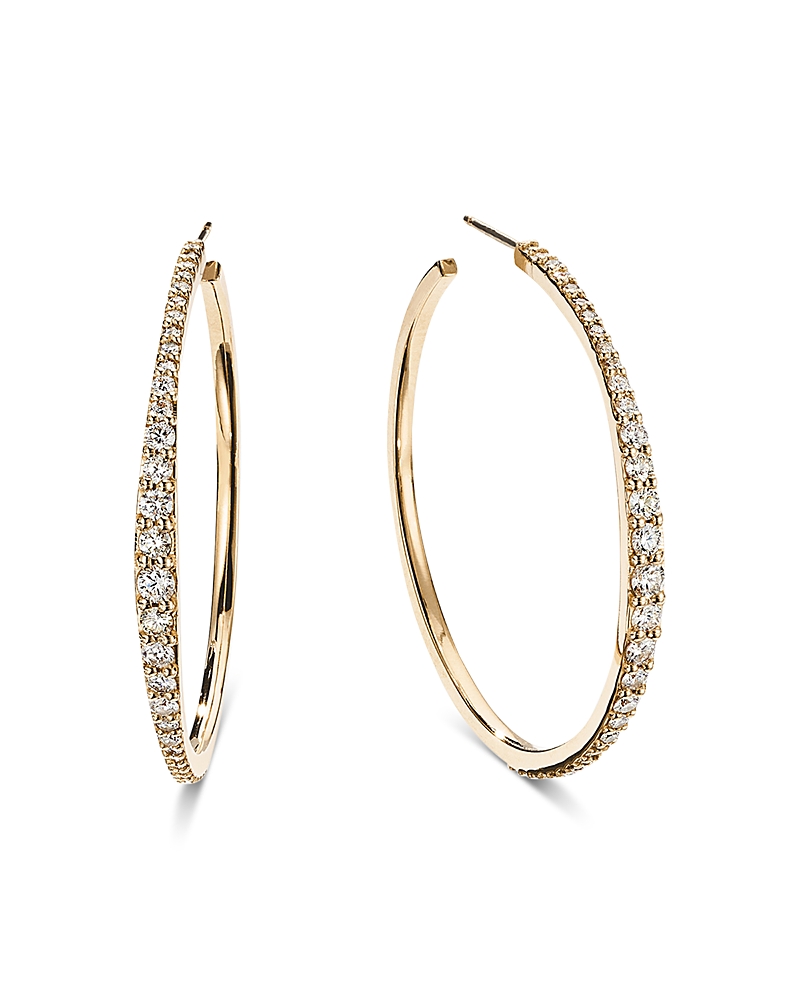 Lana 14K Yellow Gold Diamond Graduated Large Hoop Earrings