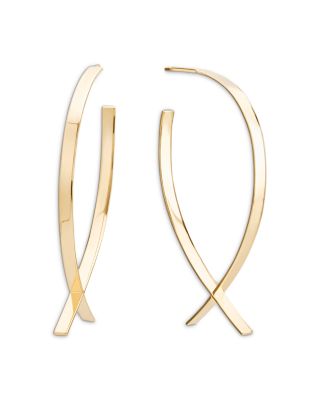 14K Gold Large Front to Back Upside Down Hoops