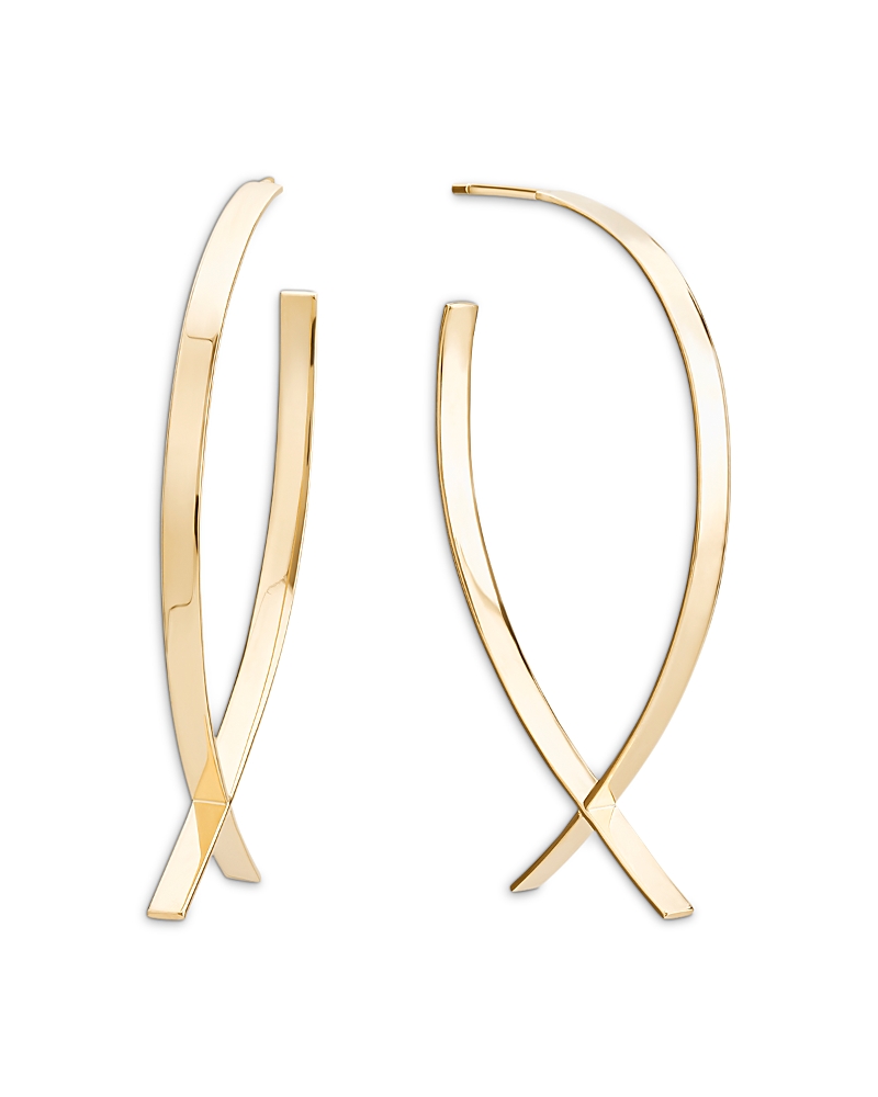 Lana 14K Yellow Gold Bypass Hoop Earrings
