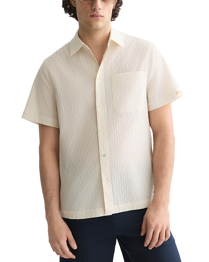 Scotch & Soda Jacquard Seersucker Regular Fit Short Sleeved Shirt