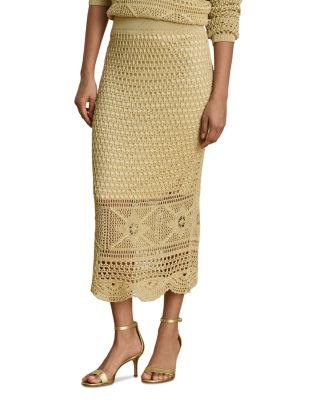 Pointelle Knit Midi Skirt